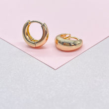 Load image into Gallery viewer, Tiny 18k Gold Filled Small Tear Drop Shape Huggie Clicker Earrings