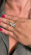 Load image into Gallery viewer, 18k Gold Filled Butterfly Charm with Baby Pink Micro Pave Zirconia Butterfly Pendant