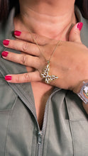 Load image into Gallery viewer, 18k Gold Filled Butterfly Charm with CZ Baguette & Micro Pave Zirconia Butterfly Pendant