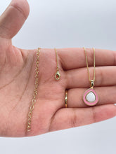 Load image into Gallery viewer, 18k Gold Filled, Avocado Style Necklace Set With Enamel and Natural Stone