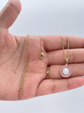 Load image into Gallery viewer, 18k Gold Filled, Avocado Style Necklace Set With Enamel and Natural Stone