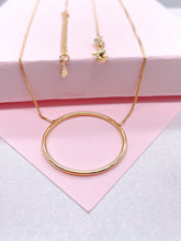 Load image into Gallery viewer, 18k Gold Filled Box Chain Featuring The Circle of Life Charm Pendant Necklace,