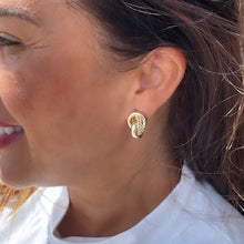 Load image into Gallery viewer, 18k Gold Filled Chunky Link Stud Earrings: Twisted Minimalist Statement