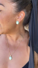 Load image into Gallery viewer, 18k Gold Filled Enamel Medallion Necklace Set: Dainty Natural Stone Jewelry