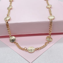Load image into Gallery viewer, 18k Gold Filled 8mm medallion and cuban link St Benedict Choker