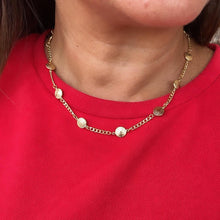 Load image into Gallery viewer, 18k Gold Filled 8mm medallion and cuban link St Benedict Choker