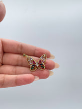 Load image into Gallery viewer, 18k Gold Filled Butterfly Charm with Colorful Baguette Charms