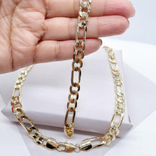 Load image into Gallery viewer, 18k Gold Filled Figaro Chain Set - 7.6mm Thick