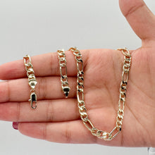 Load image into Gallery viewer, 18k Gold Filled 6mm Figaro Link Set