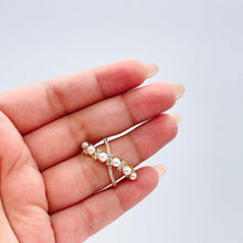 Load image into Gallery viewer, Adjustable 18k Gold Filled CZ and pearl Ring Dainty Jewelry