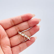 Load image into Gallery viewer, Adjustable 18k Gold Filled CZ and pearl Ring Dainty Jewelry