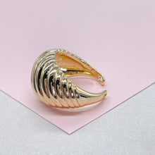 Load image into Gallery viewer, 18k Gold-filled Adjustable Croissant Wrap Dome Ring