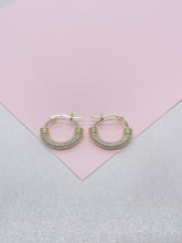 Load image into Gallery viewer, 18k Gold Filled Small One-sided cz Hoop Earring