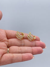 Load image into Gallery viewer, 18k Gold Filled Large Baguette Cut CZ Huggie Earring