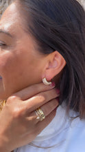 Load image into Gallery viewer, 18k Gold Filled Large Baguette Cut CZ Huggie Earring