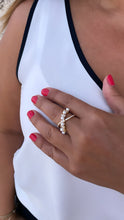 Load image into Gallery viewer, Adjustable 18k Gold Filled CZ and pearl Ring Dainty Jewelry