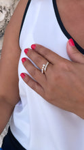Load image into Gallery viewer, Adjustable 18k Gold Filled CZ and pearl wrap Ring Dainty Jewelry
