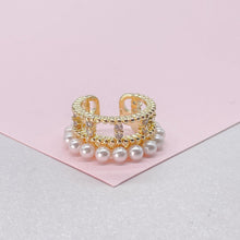 Load image into Gallery viewer, 18k Gold Filled Beaded Ear Cuffs and Pearl Gold Bead Styles