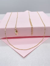 Load image into Gallery viewer, Dainty 18k Gold Filled 3 in 1, 1mm Extra Thin Dash Dot Chain