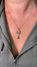 Load image into Gallery viewer, 18k Gold Filled Small Colorful CZ Lobster with Baguette Stones