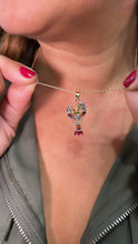 Load image into Gallery viewer, 18k Gold Filled Small Colorful CZ Lobster with Baguette Stones