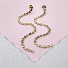 Load image into Gallery viewer, 18k Gold Filled FlatPlain Beaded Dangle Earrings