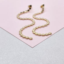 Load image into Gallery viewer, 18k Gold Filled FlatPlain Beaded Dangle Earrings