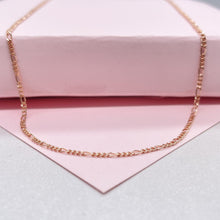 Load image into Gallery viewer, 18k Gold Filled Rose Gold 18 inch 1.5mm Thick Figaro chain, Layering chain, Dainty Jewlery ,