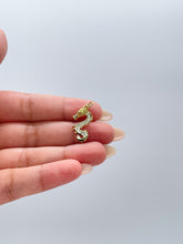 Load image into Gallery viewer, 18k Gold Filled Pave Small Dainty Chinese Dragon