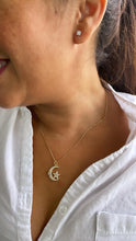 Load image into Gallery viewer, 18k Gold Filled CZ Pave Moon & Star Necklace Charm