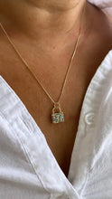 Load image into Gallery viewer, 18k Gold Filled Chunky Colorful Pavé Lock Pendant