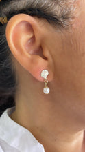 Load image into Gallery viewer, 18k Gold Filled Seashell and Dangling Pearl Earrings