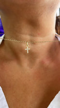 Load image into Gallery viewer, 18k Gold Filled Dainty Extra Small CZ Cross