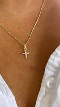 Load image into Gallery viewer, 18k Gold Filled Dainty Extra Small CZ Cross