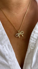 Load image into Gallery viewer, 18k Gold Filled Dainty CZ Bow Pendant Charm