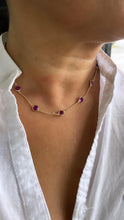 Load image into Gallery viewer, 18k Gold Filled Dainty Colorful Flat Disk Stone Satellite Necklace Choker