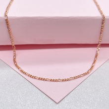 Load image into Gallery viewer, 18k Gold Filled Rose Gold 18 inch 1.5mm Thick Figaro chain, Layering chain, Dainty Jewlery ,