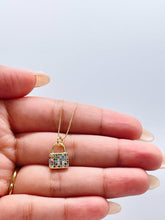 Load image into Gallery viewer, 18k Gold Filled Chunky Colorful Pavé Lock Pendant