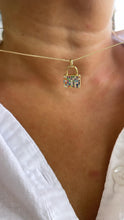Load image into Gallery viewer, 18k Gold Filled Chunky Colorful Pavé Lock Pendant