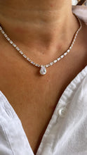 Load image into Gallery viewer, 18k GoldFilled Baguette CZ Stone Set With Pear Shaped Stone in Center