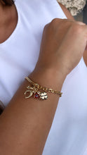 Load image into Gallery viewer, 18k Gold Filled Snake & Curb Link Charm Bracelet