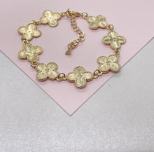 Load image into Gallery viewer, 18k Gold Filled Sunburst Flower Charm Link Bracelet