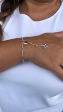 Load image into Gallery viewer, Silver Filled Small Round Colorful Rosary Bracelet, Multicolor with Jesus and Cross Medal