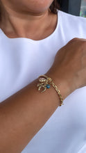 Load image into Gallery viewer, 18k Gold Filled Snake and Curb Link Bracelet with Lucky Charm Bundle Available in 2 Colors