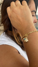 Load image into Gallery viewer, 18k Gold Filled Snake & Curb Link Charm Bracelet