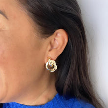 Load image into Gallery viewer, 18k Gold Filled Mini Doubled Layered Soft Angled Earrings