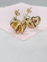 Load image into Gallery viewer, 18k Gold Filled, Melted Chunky Crinkle Hoop Earrings