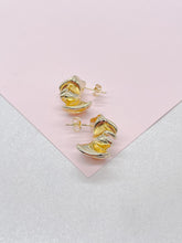 Load image into Gallery viewer, 18k Gold Filled, Melted Chunky Crinkle Hoop Earrings