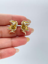 Load image into Gallery viewer, 18k Gold Filled, Melted Chunky Crinkle Hoop Earrings
