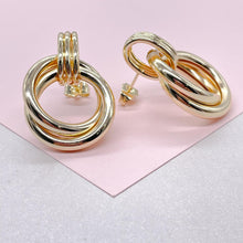 Load image into Gallery viewer, 18k Gold Filled Soft Twist Cylinder Stud Earring